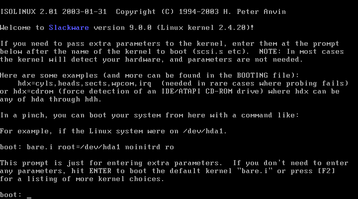Initial CD-ROM Boot Screen