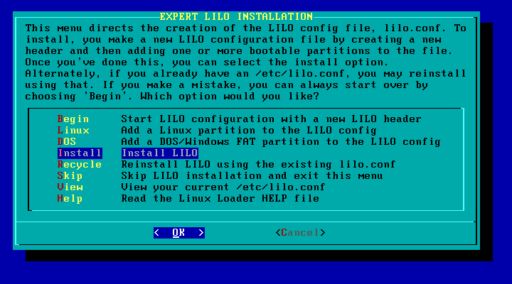 Installing LILO Installing LILO