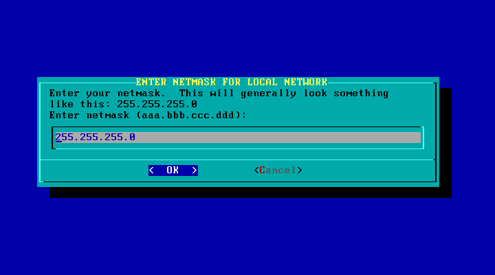 Enter Netmask