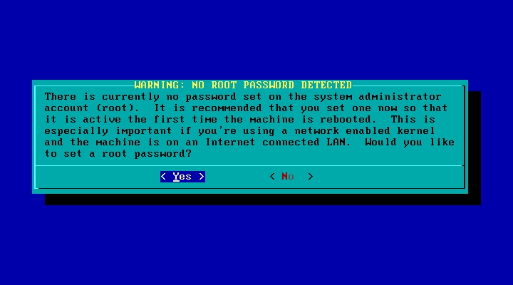 No Root Password