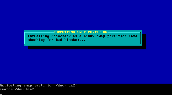 Formatting and Activating the Swap Partition