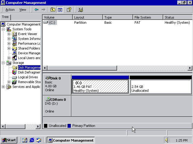 Windows 2000 Disk Manager